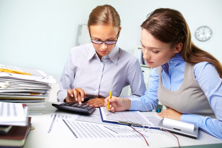Business women reviewing the books. The Countess of Accounting